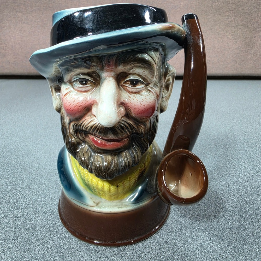 Vintage Sankyo Musical Toby Mug Pipe Handle Excellent Works